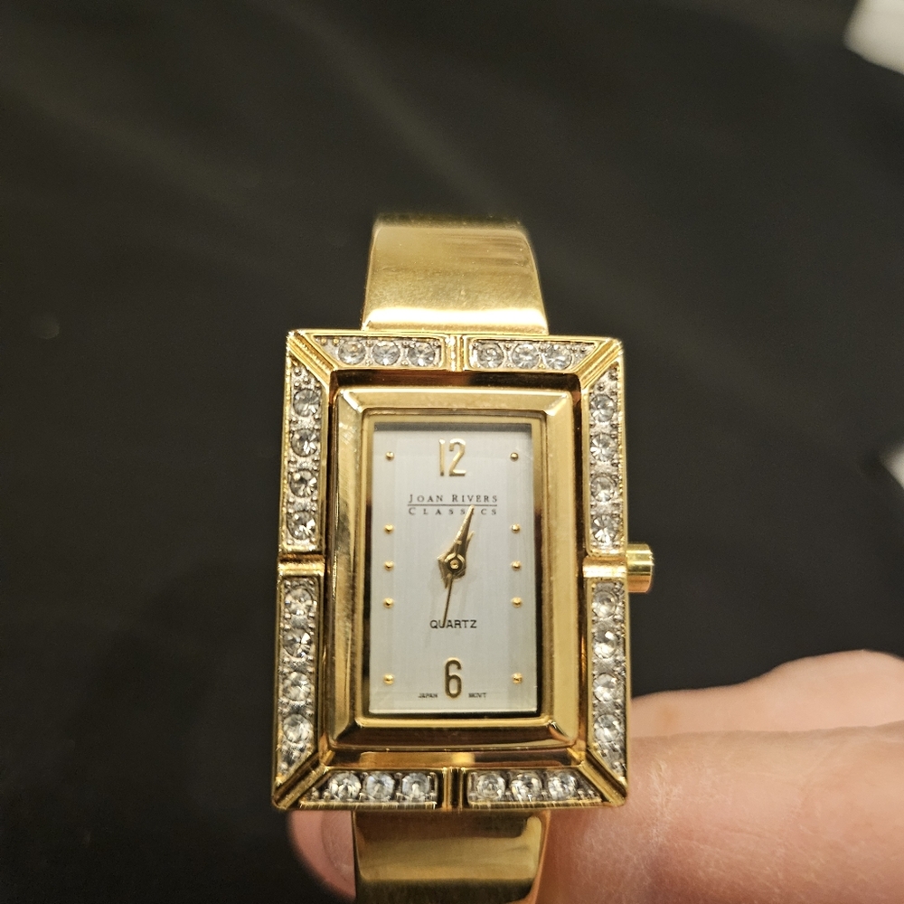 Joan Rivers Flip Face Rinestone&Gold Women's Watch
